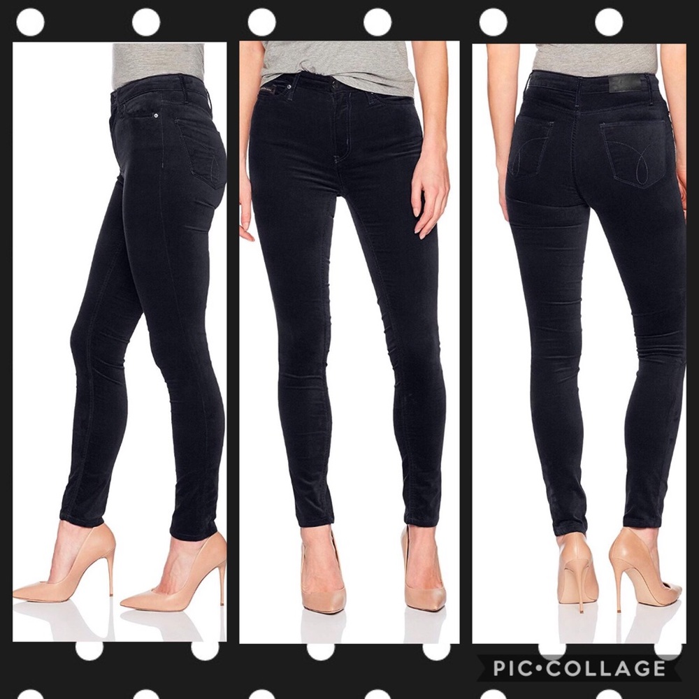 NWT Calvin Klein Velvet High Rise Ankle Skinny